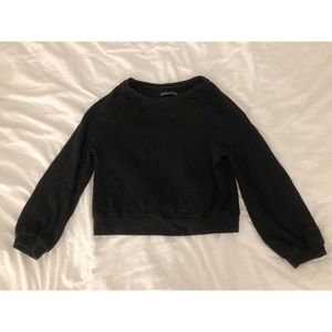 A&F Cropped Black Sweatshirt